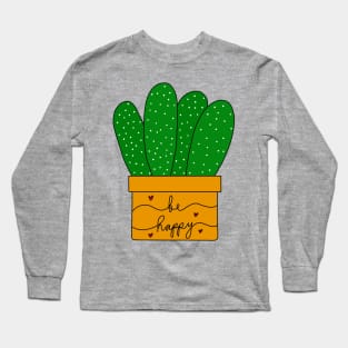 Cute Cactus Design #138: Happy Cacti Bunch Long Sleeve T-Shirt